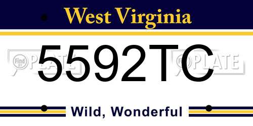 5592TC West Virginia License Plate