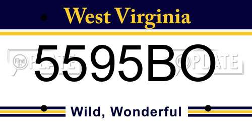 5595BO West Virginia License Plate