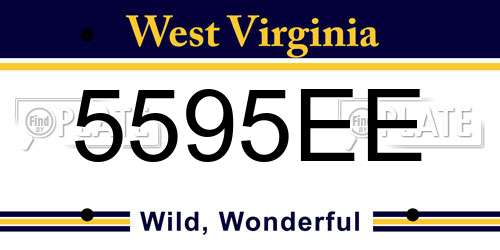 5595EE West Virginia License Plate