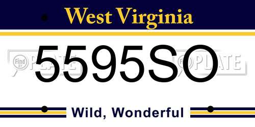 5595SO West Virginia License Plate