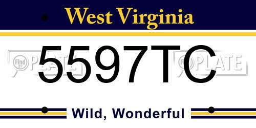 5597TC West Virginia License Plate