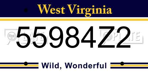 55984Z2 West Virginia License Plate