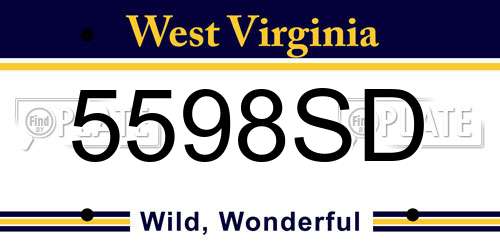 5598SD West Virginia License Plate
