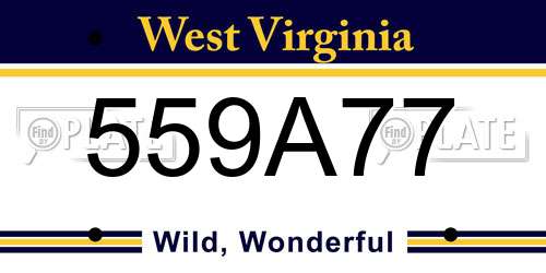 559A77 West Virginia License Plate