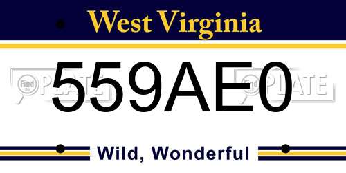 559AE0 West Virginia License Plate