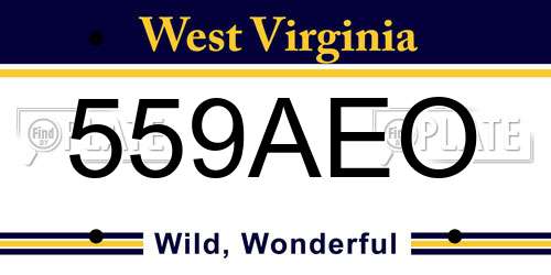 559AEO West Virginia License Plate