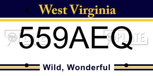 559AEQ West Virginia License Plate