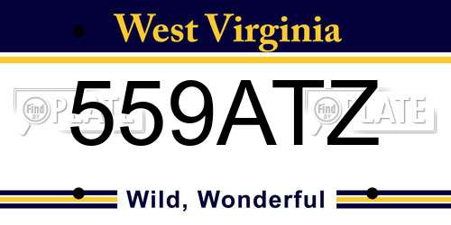 559ATZ West Virginia License Plate