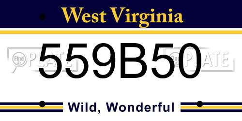 559B50 West Virginia License Plate