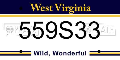 559S33 West Virginia License Plate
