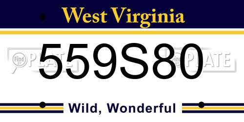 559S80 West Virginia License Plate