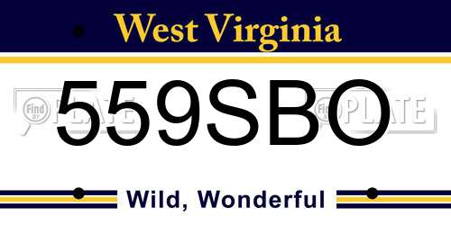 559SBO West Virginia License Plate
