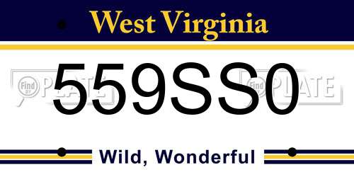 559SS0 West Virginia License Plate
