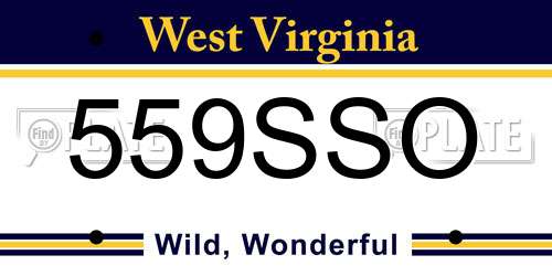 559SSO West Virginia License Plate