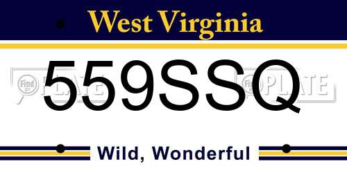 559SSQ West Virginia License Plate