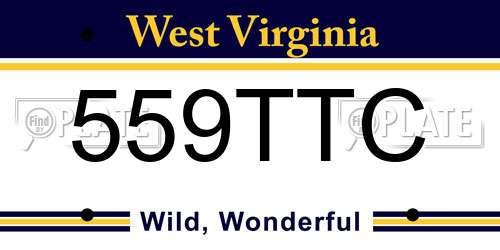 559TTC West Virginia License Plate
