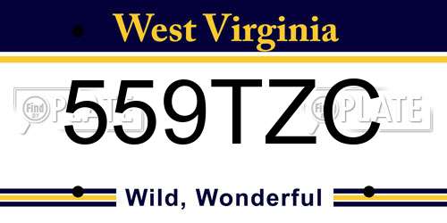 559TZC West Virginia License Plate