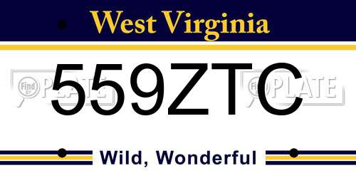 559ZTC West Virginia License Plate