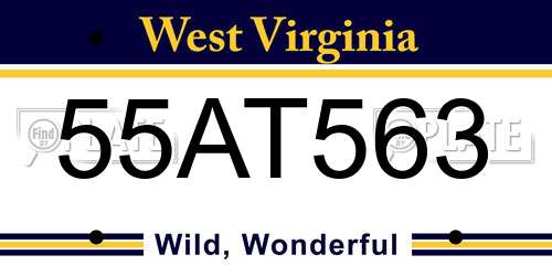 55AT563 West Virginia License Plate