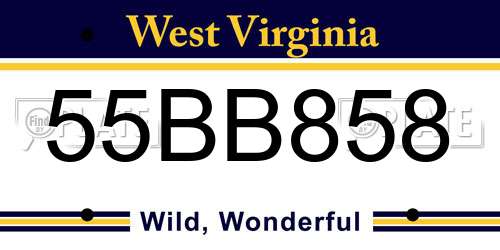 55BB858 West Virginia License Plate