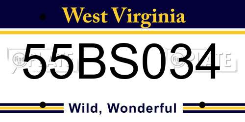 55BS034 West Virginia License Plate