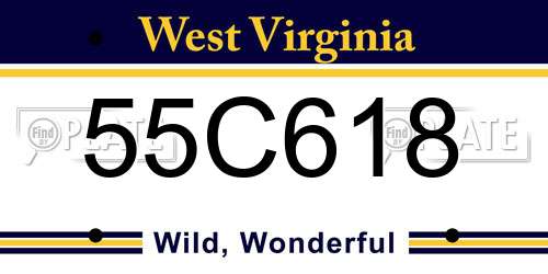 55C618 West Virginia License Plate