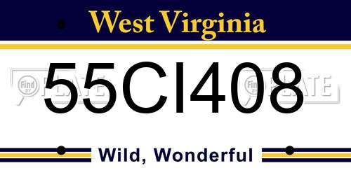 55CI408 West Virginia License Plate