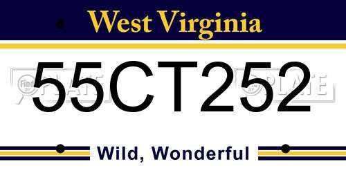 55CT252 West Virginia License Plate