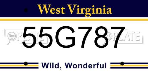 55G787 West Virginia License Plate