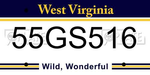 55GS516 West Virginia License Plate