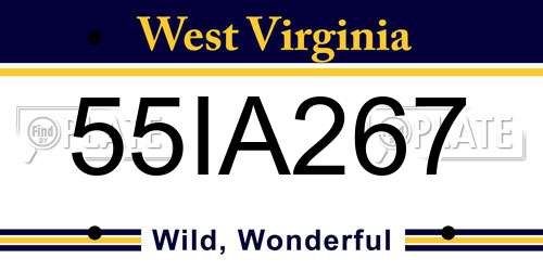 55IA267 West Virginia License Plate