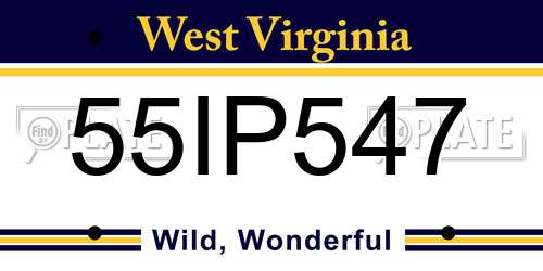 55IP547 West Virginia License Plate