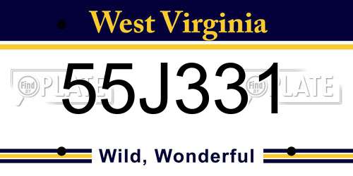 55J331 West Virginia License Plate