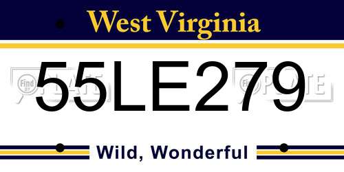 55LE279 West Virginia License Plate