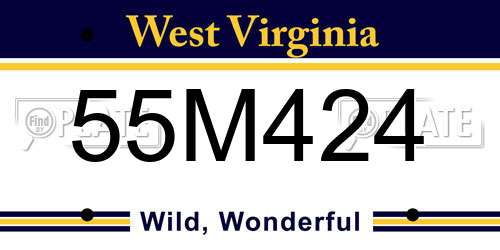55M424 West Virginia License Plate