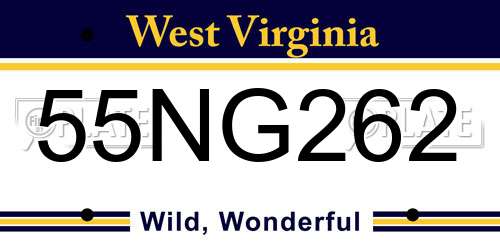55NG262 West Virginia License Plate