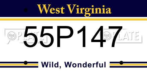 55P147 West Virginia License Plate