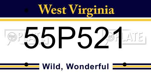 55P521 West Virginia License Plate