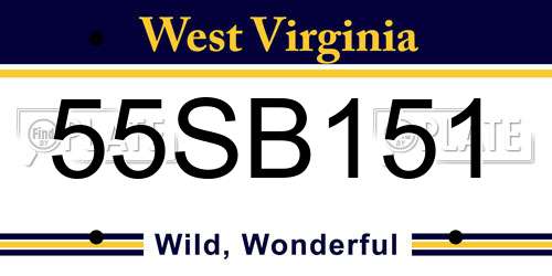 55SB151 West Virginia License Plate