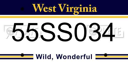55SS034 West Virginia License Plate