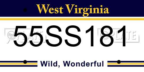 55SS181 West Virginia License Plate