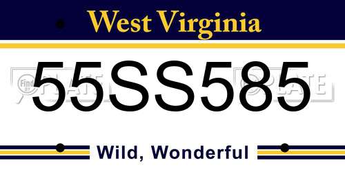 55SS585 West Virginia License Plate