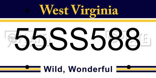 55SS588 West Virginia License Plate