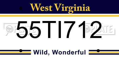 55TI712 West Virginia License Plate