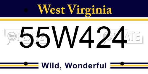 55W424 West Virginia License Plate