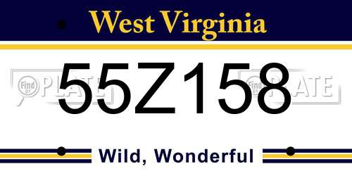 55Z158 West Virginia License Plate
