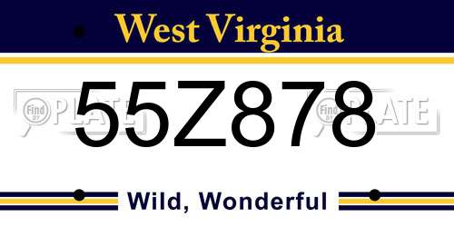55Z878 West Virginia License Plate