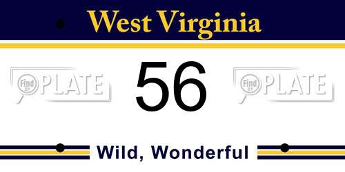 56 West Virginia License Plate
