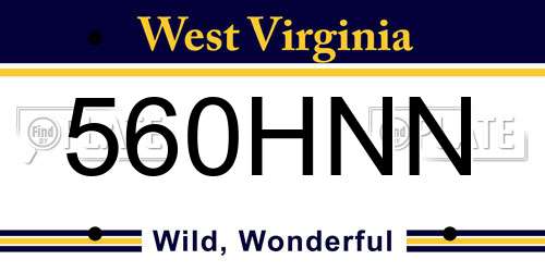 560HNN West Virginia License Plate