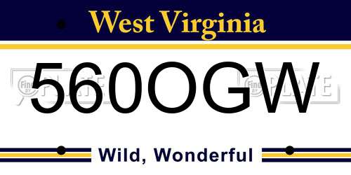 560OGW West Virginia License Plate